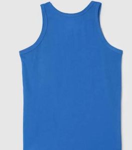 Blue Sleeveless Crop Top