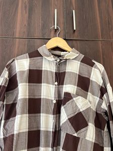 Coffee Brown Check Shirt