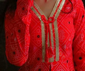 Red Bandhani Print Tunic