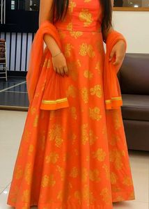 Orange gold festive Gown