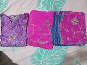 Purple &amp; Pink Embellished Salwar Kameez