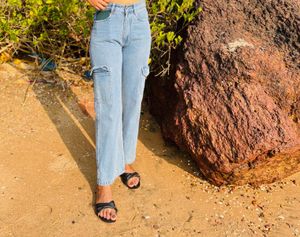 Light Wash Cargo Jeans