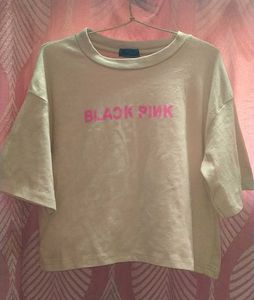 Black Pink Crop Top