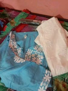 Premium Chikankari Modal Kurti And Palazzo Set 🍂