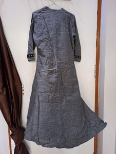 Gray Embroidered Detail Kurta