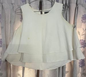 Zara White Crop Top With Beautiful Back🤍🤍