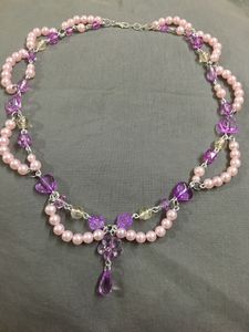 Fairy Purple And Pink Loop Necklace