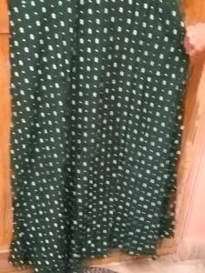 GentlyUsed DarkGreen Embroidered Kurti+Dupatta XXL