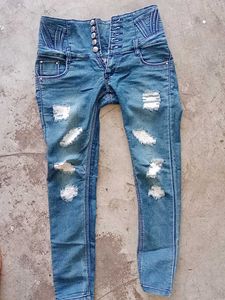 Distressed High-Waisted Jeans