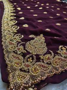 Coffee Brown Saree With Beautiful 🤩 Work