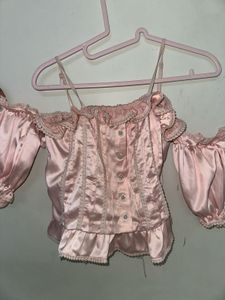 Pink Satin Top