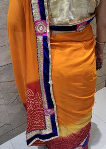 Beautiful Bhandni Like Saree With Blouse ❣️