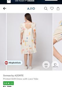 Abstract Print White Pocket Dress