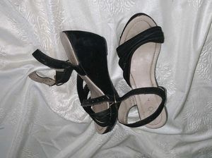 Black Blocked Heels
