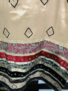 Black and cream colour party wear beautiful dress
