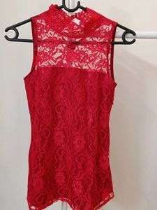 Red Lace Top