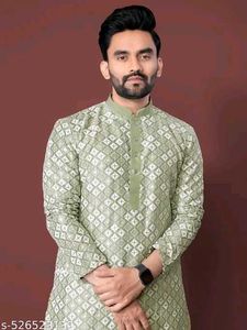 Black &amp; White Geometric Print Kurta