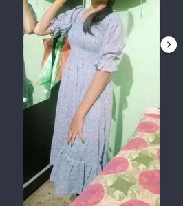 Grey Colour With Print Dress For Women