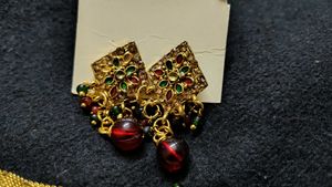 Elegant Golden Oxidized Jewelry Set