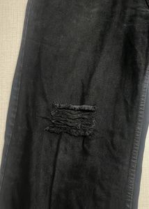 High Waist Black Jeans Ripped