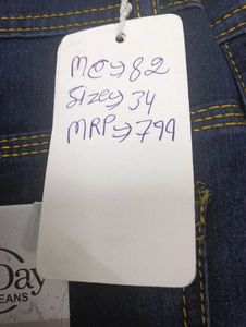 M@82 Size-34 Dark Blue Denim Jeans
