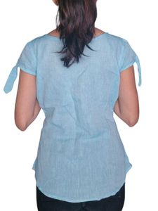 Classic Blue Cotton Top for Women