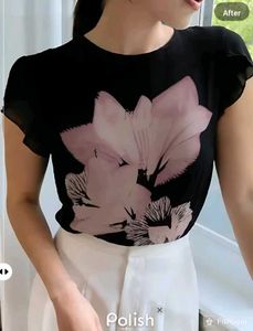 New With Tag Half Floral Long Top