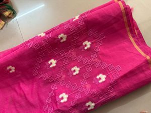 Pink Embroidered Saree