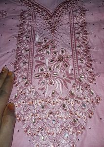 baby pink kurta set with duptta