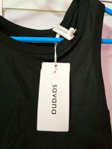 Savana Black Ribbed Tank Top