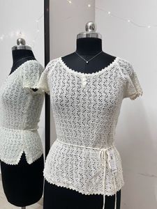 White Crochet Lace Top