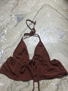 Brown Halter Top