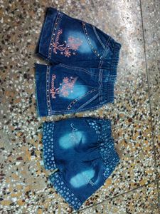 Cute Denim Shorts Set