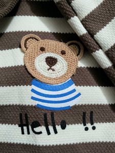 Cute Brown Striped Baby Outfit