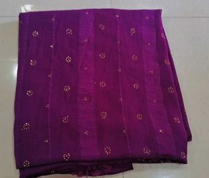 Purple saree with designer blouse