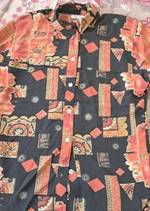 Patterned Button-Down Shirt
