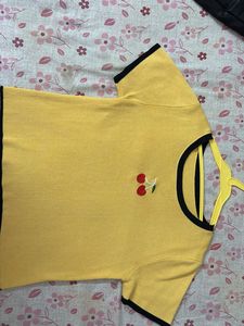 Cute Cherry Embroidered Tee