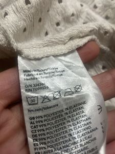 H&amp;M eyelet detail cream long sleeves