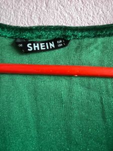 Emerald Green Velvet Wrap Dress