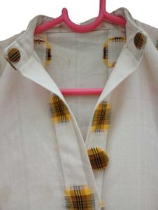 Elegant White Cotton Kurta Dress