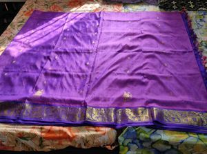 Elegant Purple &amp; Gold Saree