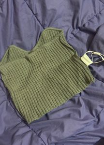 Gray Knit Crop Top