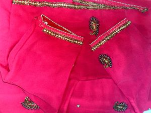 Saree With Stitch Blouse