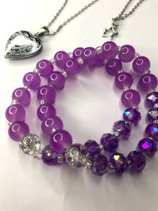 2 Purple Beaded Bracelet