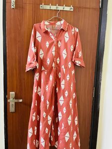Rust Printed Women Kurta