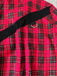 Checkered Skull detail Punk Shirt