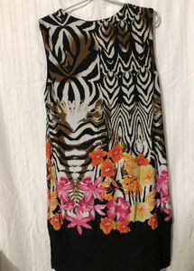 Black Printed Short Sleeves Dress