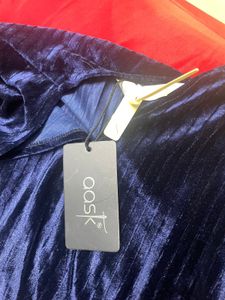 Elegant Blue Velvet Dress