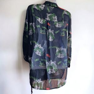 Imported China Printed Black Shirt