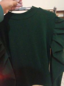 Green Puff Sleeve Top